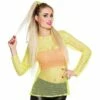 Boland Chemise Résille Jaune Fluo Femme -TRALALA DEGUISEMENT Soldes chemise resille jaune fluo femme