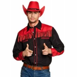 Boland Déguisement Chemise Cowboy Noir/Rouge Homme